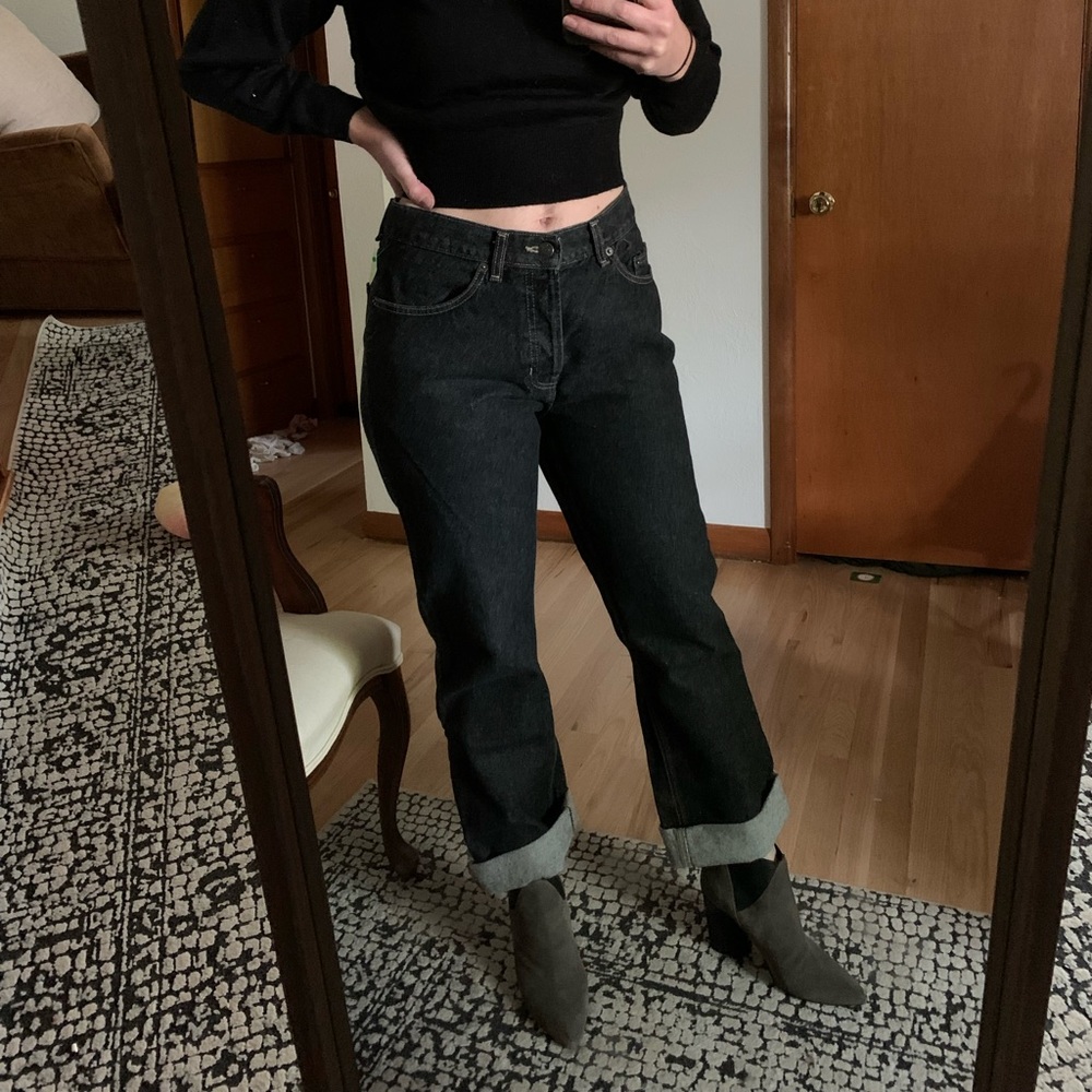 Gap boot cut straight leg dark wash jeans - Picture 3 of 8